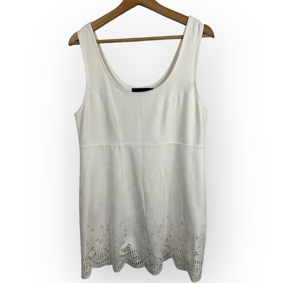 MinkPink Womens size Large Faux Vegan Suede Eyelet Lazer Cutout Sleeveless Dress - Picture 1 of 10